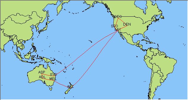 Australia Trip Map